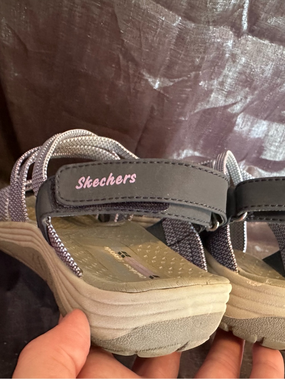 Skechers Navy & Blue Woven Strappy Sandals outdoor lifestyle arch comfort size 8 - Picture 7 of 13